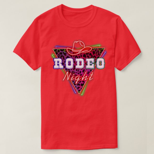 Rodeo Night Leopard Neon Cowboy Hat672 T Shirt (Design framsida)