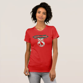 Rodeo Ornaments on Red Helgdag Cowgirl T-Shirt