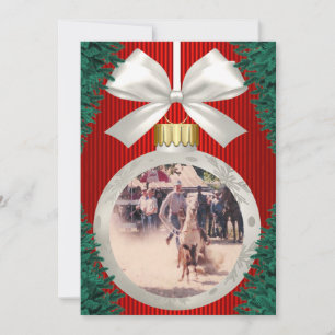 Rodeo Ornaments on Red Helgdag Photo Card Julkort