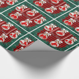 Rodeo Ornaments Wandeand Gräns Red Background Presentpapper