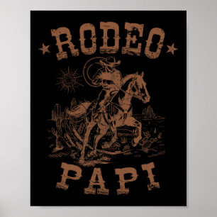 Rodeo Papi Western Cowboy Familj Matchande Fars Poster