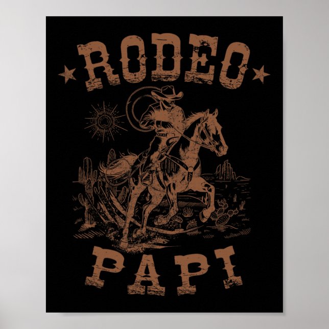 Rodeo Papi Western Cowboy Familj Matchande Fars Poster (Framsidan)