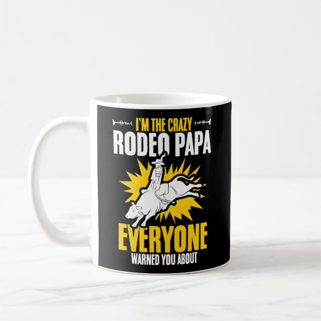 Rodeo Pappa Bull Riding Bull Tävla Cow Rodeo Bull  Kaffemugg (Vänster)