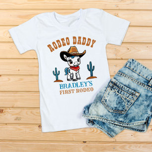 Rodeo Pappa cowboyhäst baby födelsedagsfest T Shirt