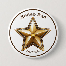 Rodeo Pappa sheriff Star Button Pin First Birthday Knapp
