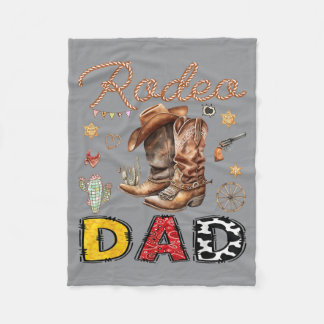 Rodeo Pappa Western Cowboy Rolig Födelsedags Pojke Fleecefilt
