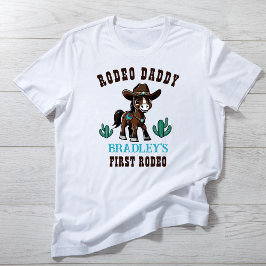 Rodeo pappas cowboyhäst matchande födelsedagsfest t shirt