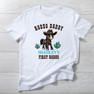 Rodeo pappas cowboyhäst matchande födelsedagsfest t shirt