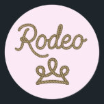 Rodeo Princess Land Western Tiara Krona Rosa Runt Klistermärke<br><div class="desc">Rodeo Princess Land Western Tiara Krona Rosa Stickers. (rosan kan ändras till vilken färg som helst)</div>