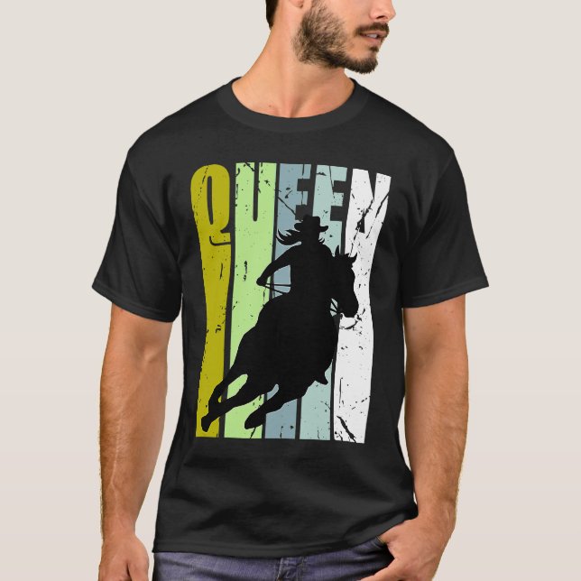Rodeo Queen Barrel Racing Race Racer Women Cowgirl T Shirt (Framsida)