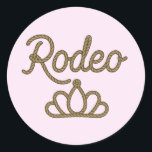Rodeo Queen Land Western Tiara Krona Rosa Runt Klistermärke<br><div class="desc">Rodeo Queen Land Westerna Tiara Krona Rosa Stickers. (rosan kan ändras till vilken färg som helst)</div>
