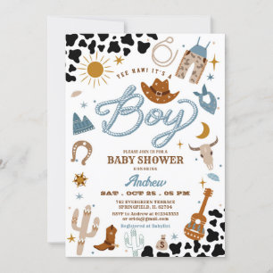 Rodeo Ranch Vilda western Cowboy Baby Shower Inbjudningar