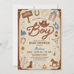 Rodeo Ranch Wild West Cowboy Baby Shower Inbjudningar