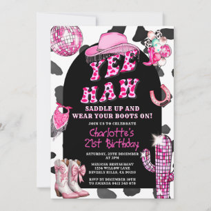 Rodeo Retro Cowgirl Birthday ANY AGE Dance Party Inbjudningar
