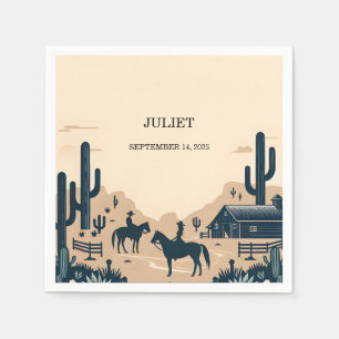 Rodeo Retro Häst Rustik Western Bröllopsdusch Pappersservett
