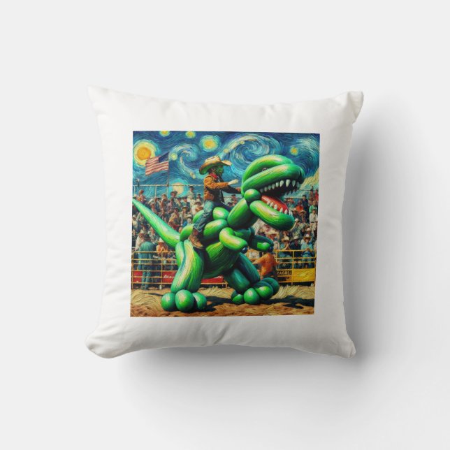 Rodeo Rex - Dino Cowboy Nursery Pillow Kudde (Framsida)