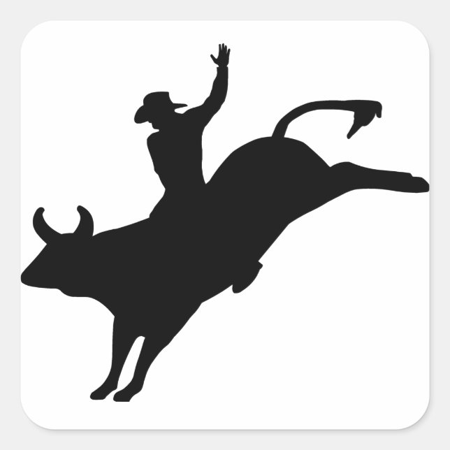 Rodeo Rider Fyrkantigt Klistermärke (Framsida)