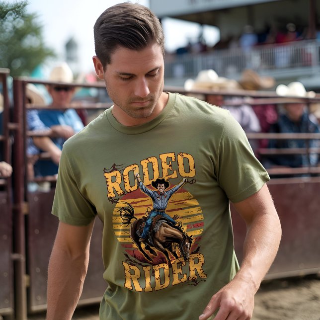 Rodeo Rider - Retro CowboyVintagen T Shirt (Skapare uppladdad)