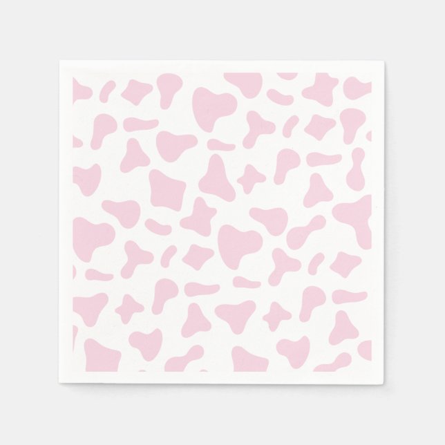 Rodeo Rosa Ko Print Western Födelsedag Pappersservett (Framsidan)