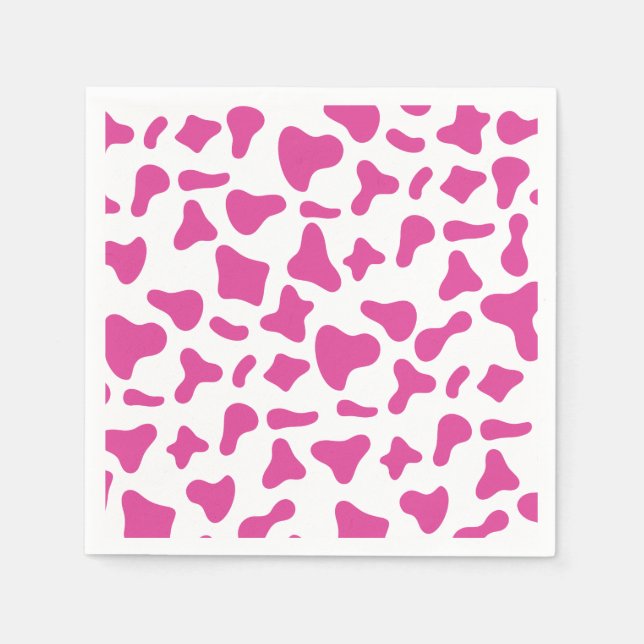 Rodeo Rosa Ko Print Western Födelsedag Pappersservett (Framsidan)