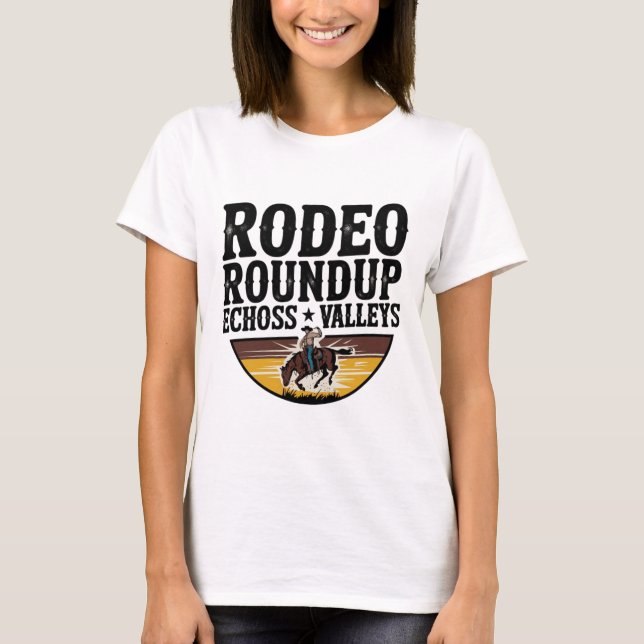 Rodeo Roundup Echoes över Valleys T Shirt (Framsida)