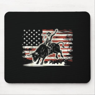 Rodeo ryttare tjur patriotisk cowboy Usa flagga Musmatta