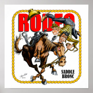 Rodeo Saddle Bronc Rider Skriv ut Poster