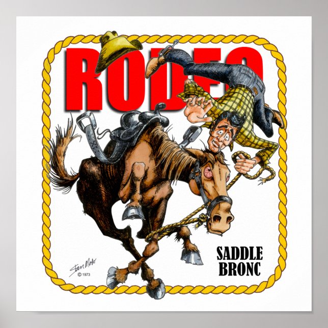 Rodeo Saddle Bronc Rider Skriv ut Poster (Framsidan)