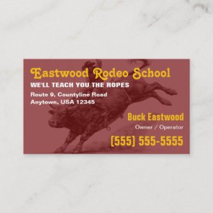 Rodeo School Bull Rider Training / Instruktör Visitkort