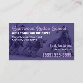 Rodeo School | Cowboy Roping Instruktör Kort