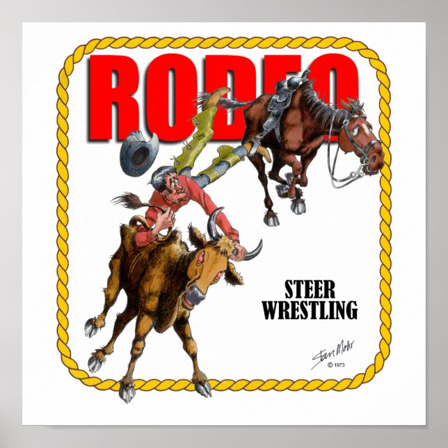 Rodeo Steer Wrestler Poster (Framsidan)
