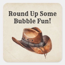 Rodeo Stickers for Bubbles Födelsedagsfest Favors Fyrkantigt Klistermärke