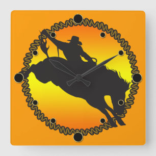 Rodeo Sunset Wall Clock Fyrkantig Klocka
