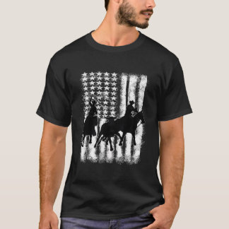 Rodeo Team Roping Distress Grunge T Shirt