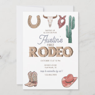Rodeo tema 1-års inbjudningar