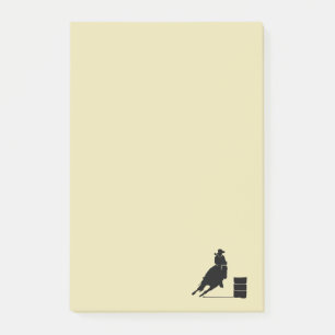 Rodeo Theme Cowgirl Barrel Tävla Silhouette Post-it Block