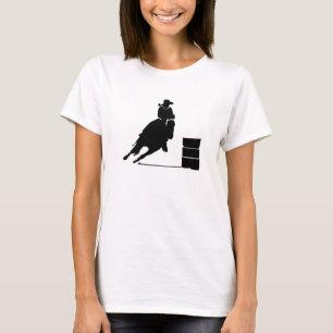 Rodeo Theme Cowgirl Barrel Tävla Silhouette T-shirt