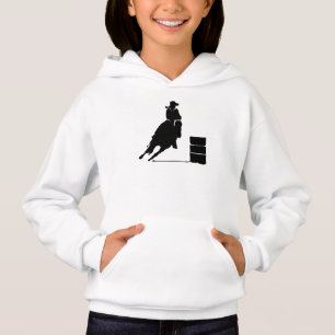 Rodeo Theme Cowgirl Barrel Tävla Silhouette Tee Shirt