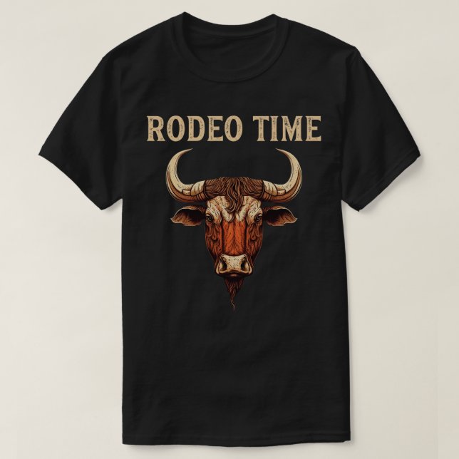 Rodeo Time Bull Riding Cowboy Bull Rider T Shirt (Design framsida)