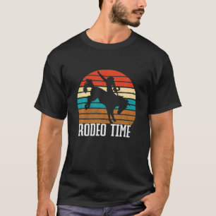 Rodeo Time Cowboy Wranglers Kids Bucking Horse Ret T Shirt