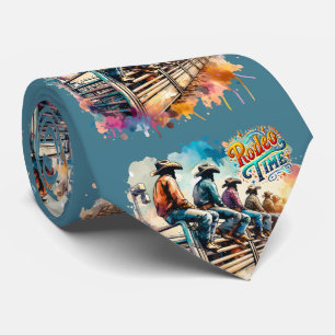 Rodeo Time Cowboys Sitta på Rodeo Bucking Chutes Slips