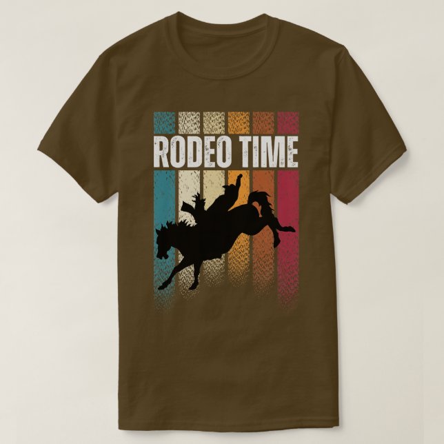 Rodeo Time Western Cowboy Bareback Riding T Shirt (Design framsida)