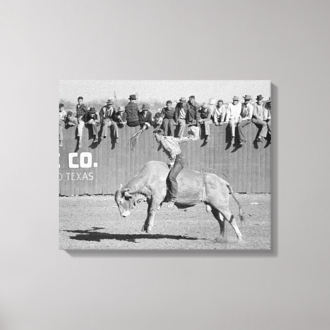 Rodeo tjurryttare, 1940 canvastryck (Framsida)