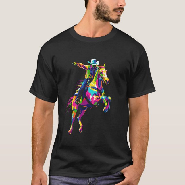 Rodeo tunneldrottning tunneldrottning ridning på h t shirt (Framsida)
