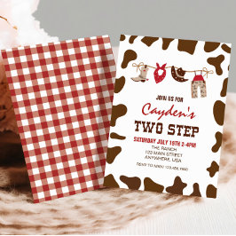 Rodeo Två steg Western Cowboy 2ND-födelsedag Inbjudningar