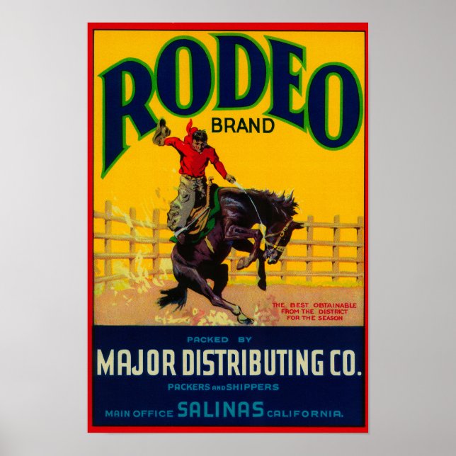 Rodeo Vegetable LabelSalinas, CA Poster (Framsidan)