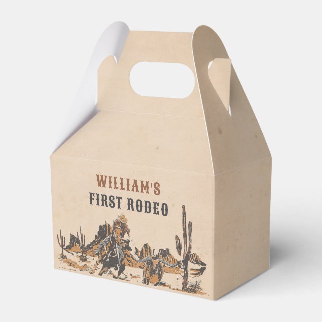Rodeo Western Cowboy 1:a födelsedagen Party Presentaskar (Framsidan Sidan)