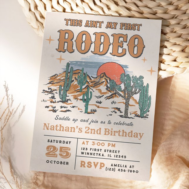 Rodeo Western Cowboy 2:a födelsedagen Inbjudningar (Skapare uppladdad)