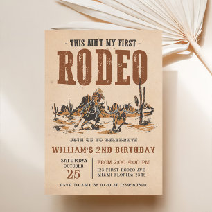 Rodeo Western Cowboy 2:a födelsedagen Party Inbjudningar