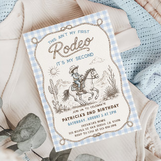 Rodeo Western Cowboy 2-års inbjudan